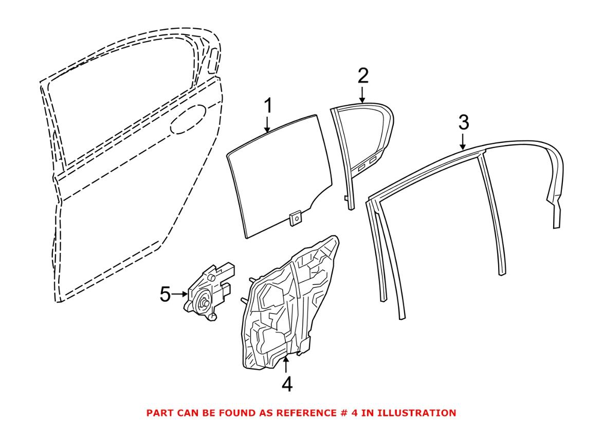 BMW Window Regulator - Rear Passenger Side 51357422878